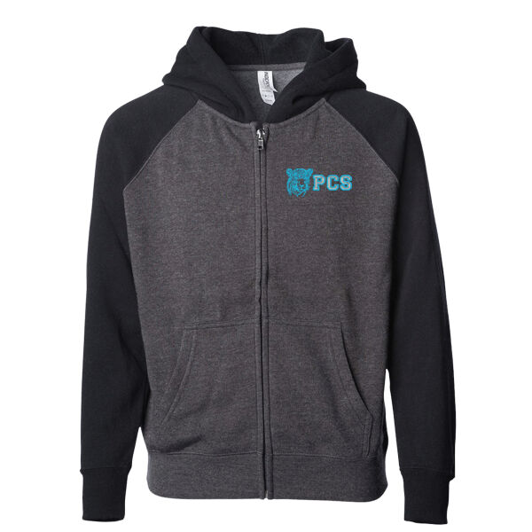 Youth Lightweight Special Blend Raglan Zip Hood - Embroidered Logo Thumbnail