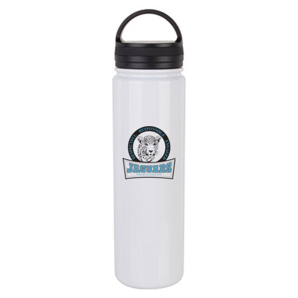 23 Oz Stainless Steel Flask Bottle w/Portable Lid - Sublimated Logo Thumbnail