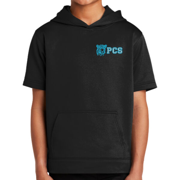 Sport-Tek ® Youth Sport-Wick ® Fleece Short Sleeve Hooded Pullover - Embroidered Logo Thumbnail